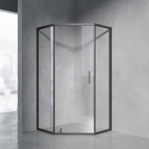 Душевой уголок AVS Трапеция Слим 100x100 профиль черный матовый, стекло прозрачное Душевой уголок AVS Трапеция Слим 100x100 профиль черный матовый, стекло прозрачное