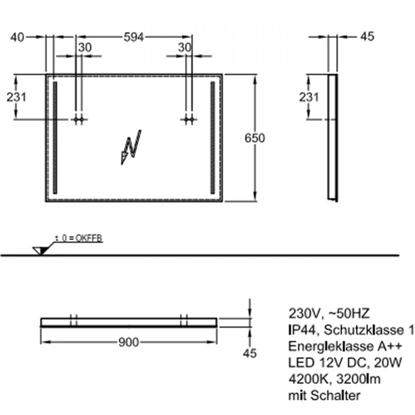 Зеркало 900x650 Option Geberit 500.589.00.1 Зеркало 900x650 Option Geberit 500.589.00.1