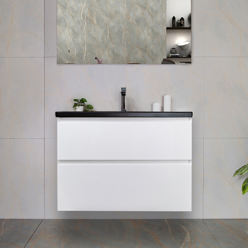 Тумба с раковиной AVS Гармония 80 белая (раковина 01 черная матовая) Тумба с раковиной AVS Гармония 80 белая (раковина 01 черная матовая)