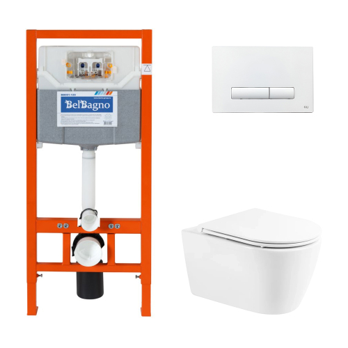 Комплект BelBagno 3в1: Инсталляция BB001-120 + Унитаз подвесной BB105CHR + Кнопка смыва OLI Glam 139184 белая Комплект BelBagno 3в1: Инсталляция BB001-120 + Унитаз подвесной BB105CHR + Кнопка смыва OLI Glam 139184 белая