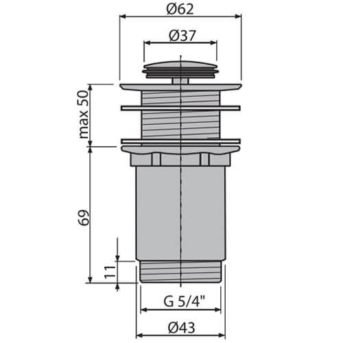 Донный клапан Alcaplast A394 хром