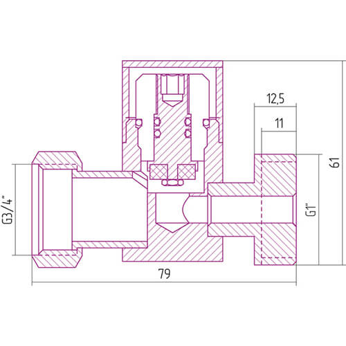 Вентиль прямой (г/ш) 3/4х1" Сунержа 05-1301-0134 Вентиль прямой (г/ш) 3/4х1" Сунержа 05-1301-0134