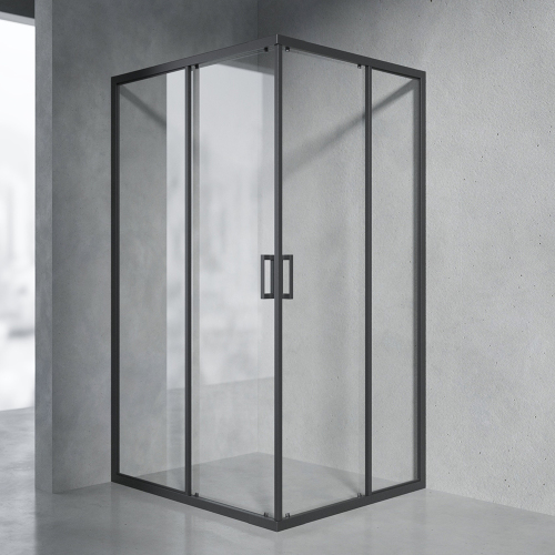 Душевой уголок AVS Слайдер Куб 90-100x90-100 профиль черный матовый, стекло прозрачное Душевой уголок AVS Слайдер Куб 90-100x90-100 профиль черный матовый, стекло прозрачное