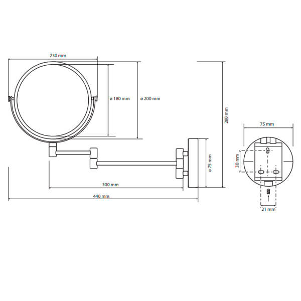 Зеркало косметическое White Bemeta 112201514 Зеркало косметическое White Bemeta 112201514