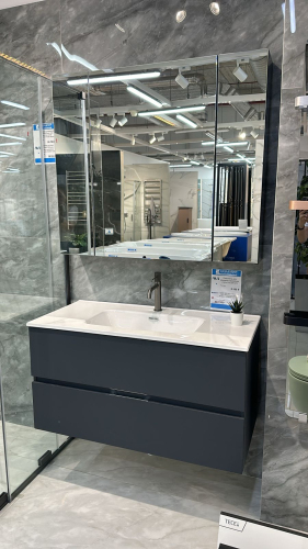 Тумба 1000 2ящ + Раковина Flat + З/Ш Антрацит АЛВИТА AQUANET Тумба 1000 2ящ + Раковина Flat + З/Ш Антрацит АЛВИТА AQUANET