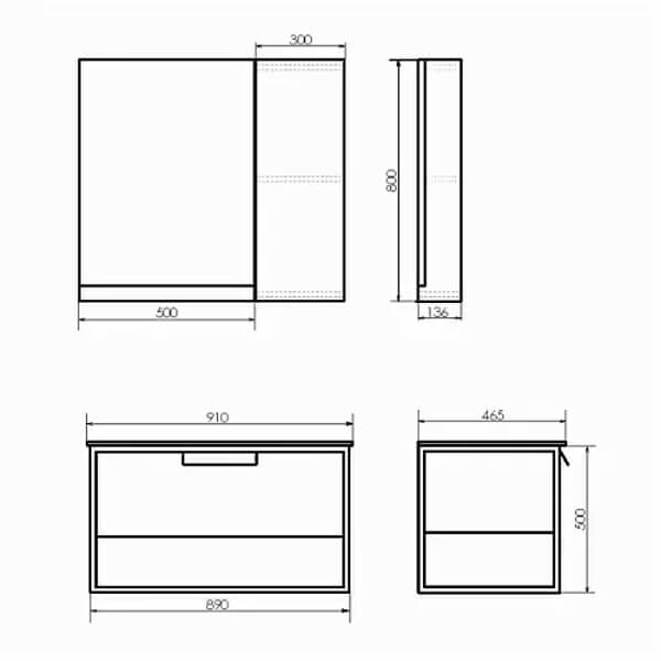 Тумба с раковиной 90 подвесная Бонн COMFORTY 00-00001937 Тумба с раковиной 90 подвесная Бонн COMFORTY 00-00001937