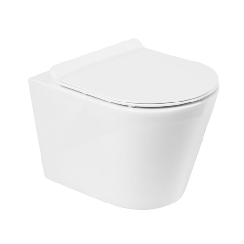 Унитаз подвесной BelBagno Flay-R BB053CHR+BB2111SC безободковый, белый Унитаз подвесной BelBagno Flay-R BB053CHR+BB2111SC безободковый, белый