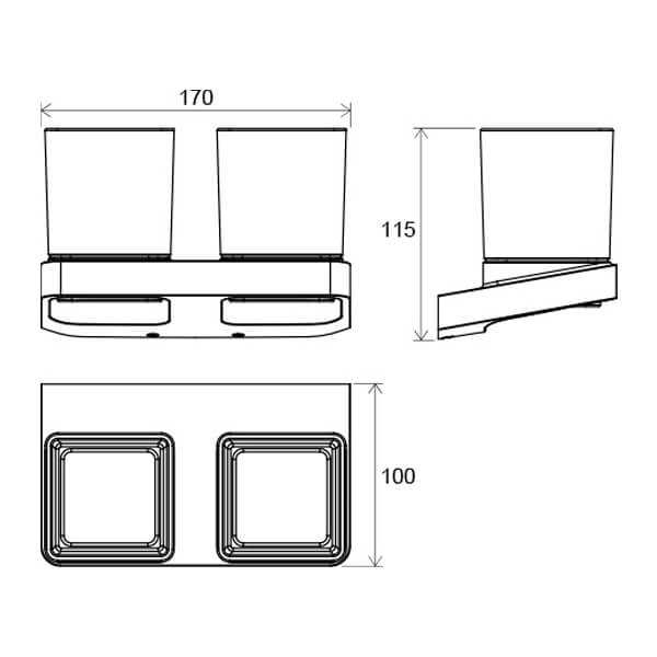 Держатель с двумя стаканами TD 220.00 RAVAK X07P322 Держатель с двумя стаканами TD 220.00 RAVAK X07P322