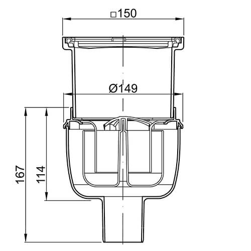Трап 150х150 EasyFlow ACO 2500.55.77 Трап 150х150 EasyFlow ACO 2500.55.77