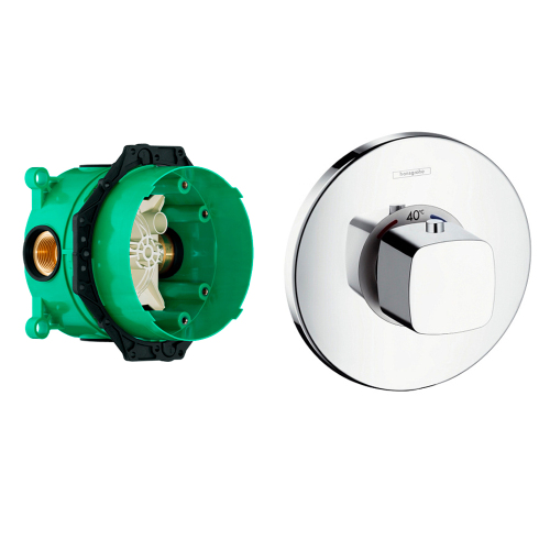 Термостат для душа Hansgrohe Ecostat Highflow 31571000+01800180 хром Термостат для душа Hansgrohe Ecostat Highflow 31571000+01800180 хром