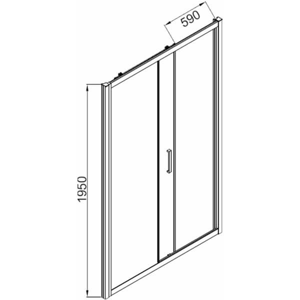 Душевая дверь в нишу AVS Квант 140 профиль белый глянец, стекло прозрачное