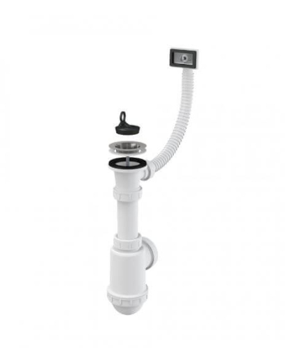 Сифон для мойки с нерж.реш.d70 с гофропереливом ALCAPLAST A444-DN50/40  Сифон для мойки с нерж.реш.d70 с гофропереливом ALCAPLAST A444-DN50/40