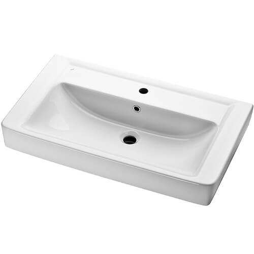 Тумба 800 1ящ + Раковина Q80 Белый мат Lande DIBORG Тумба 800 1ящ + Раковина Q80 Белый мат Lande DIBORG