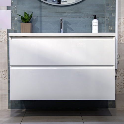 Тумба с раковиной AVS Гармония 100 белая (раковина 01 белая глянцевая) Тумба с раковиной AVS Гармония 100 белая (раковина 01 белая глянцевая)