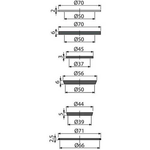 Комплект прокладок к сифонам для кух мойки Alcaplast P067 Комплект прокладок к сифонам для кух мойки Alcaplast P067