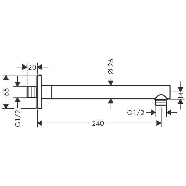 Кронштейн Shape Vernis Hansgrohe 26405000 Кронштейн Shape Vernis Hansgrohe 26405000