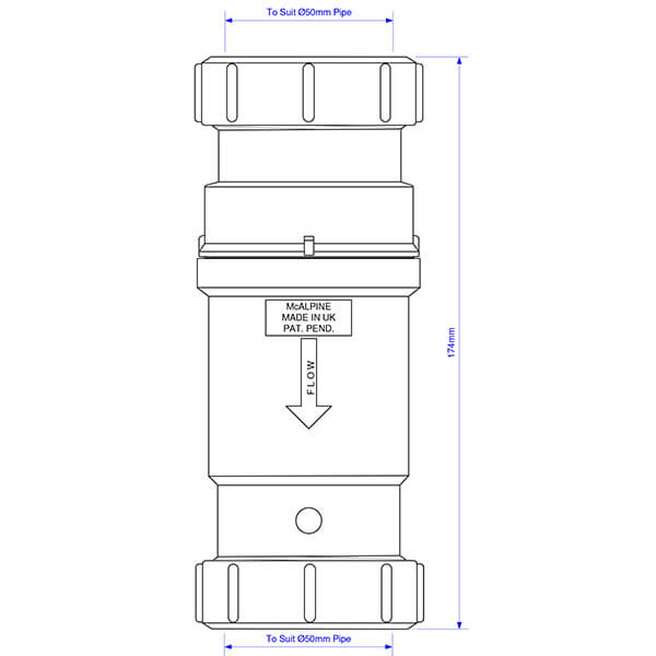 Сливной клапан компрессионное соединение McALPINEMRNRV50C-PB Сливной клапан компрессионное соединение McALPINEMRNRV50C-PB
