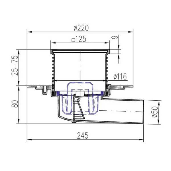 Трап DN50 MCH 381AC Трап DN50 MCH 381AC