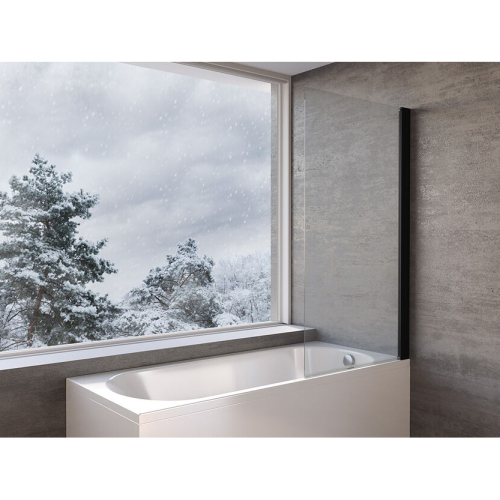 Шторка на ванну Kolpa San Andromeda BS 120 профиль черный, стекло прозрачное Шторка на ванну Kolpa San Andromeda BS 120 профиль черный, стекло прозрачное