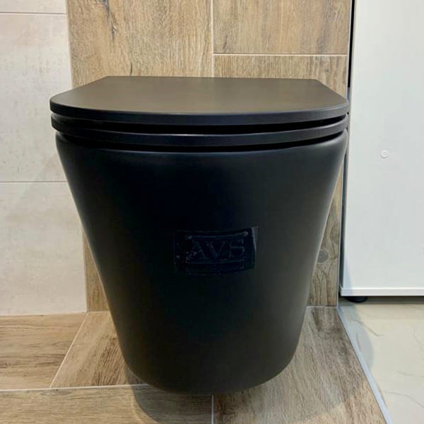 Унитаз подвесной AVS Тоник безободковый, черный матовый Унитаз подвесной AVS Тоник безободковый, черный матовый