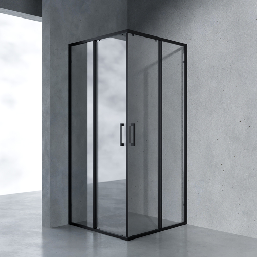 Душевой уголок AVS Куб Лайт 90x90 профиль черный матовый, стекло прозрачное Душевой уголок AVS Куб Лайт 90x90 профиль черный матовый, стекло прозрачное