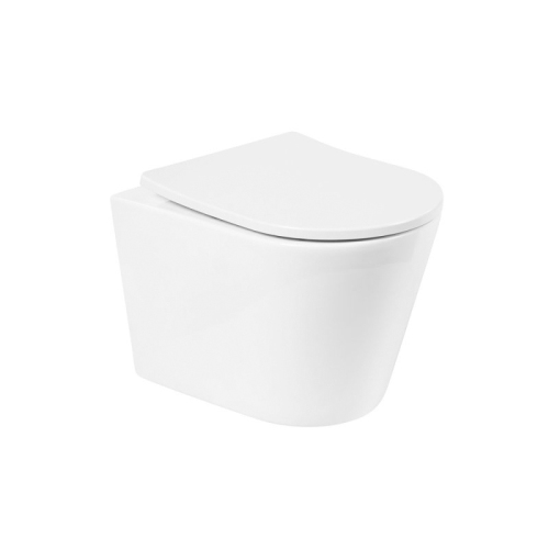 Унитаз подвесной BelBagno Flay-R BB053CHR+BB2031SC безободковый, белый Унитаз подвесной BelBagno Flay-R BB053CHR+BB2031SC безободковый, белый