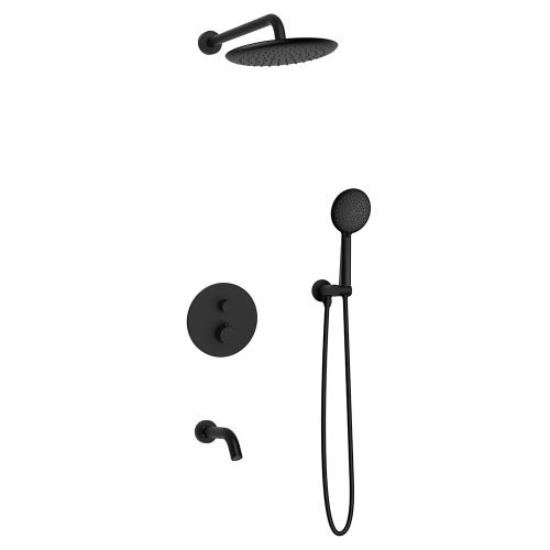 Душевой комплект AVS Termo 4в1 круглый, черный матовый Душевой комплект AVS Termo 4в1 круглый, черный матовый