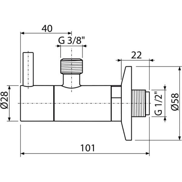 Кран угловой 1/2х3/8 Alcaplast ARV001B Кран угловой 1/2х3/8 Alcaplast ARV001B