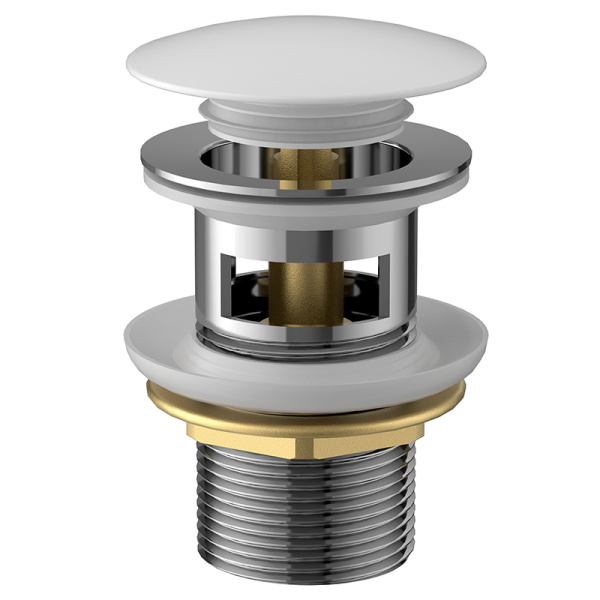 Донный клапан AVS Slimmer с переливом, белый матовый Донный клапан AVS Slimmer с переливом, белый матовый