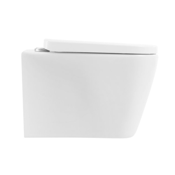 Унитаз подвесной BelBagno Albano BB120CHR+BB120SC безободковый, белый Унитаз подвесной BelBagno Albano BB120CHR+BB120SC безободковый, белый