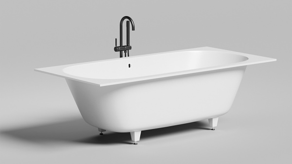 Ванна из искусственного камня Salini Ornella Axis S-Sense 190x90 белая с ножками