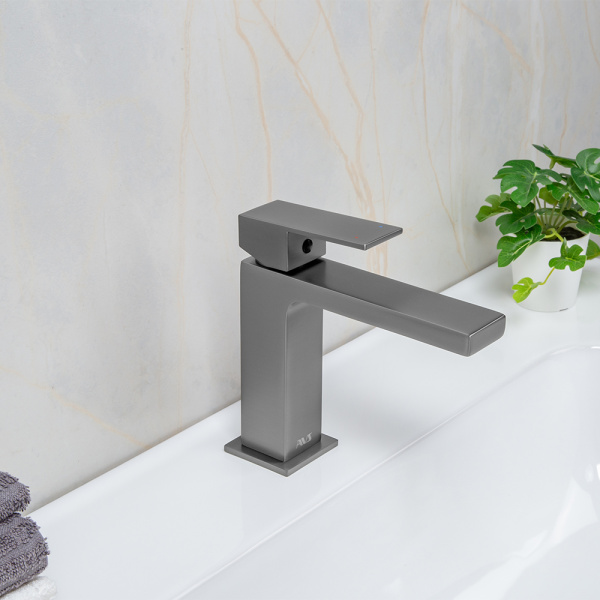 Смеситель для раковины AVS Cube оружейная сталь Смеситель для раковины AVS Cube оружейная сталь