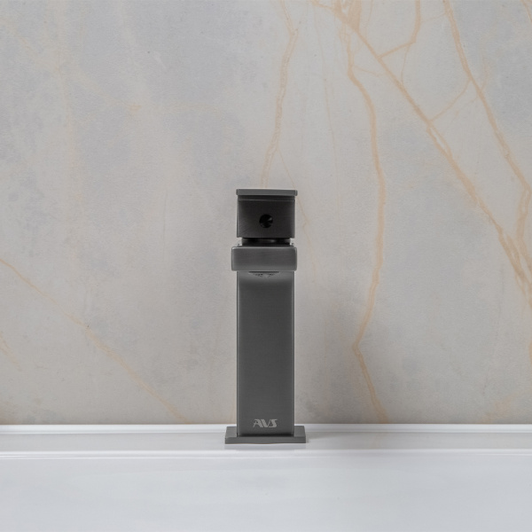 Смеситель для раковины AVS Cube оружейная сталь Смеситель для раковины AVS Cube оружейная сталь