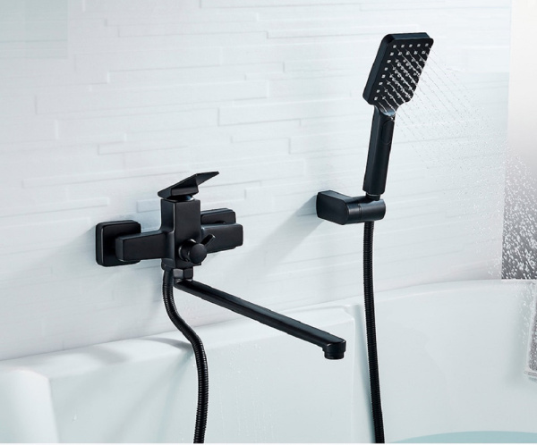 Смеситель универсальный Accoona H124F A71124F черный матовый Смеситель универсальный Accoona H124F A71124F черный матовый