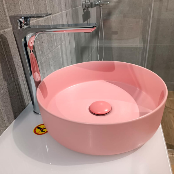 Раковина AVS Art Basin AVS-83134-MP+Д/К 35,5x35,5 с донным клапаном