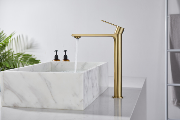 Смеситель для раковины AVS Elegant высокий, брашированное золото Смеситель для раковины AVS Elegant высокий, брашированное золото