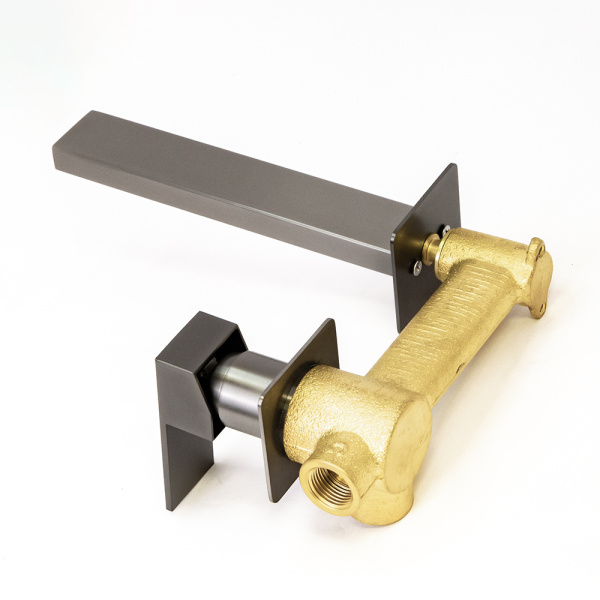 Смеситель для раковины AVS Cube с внутренней частью, оружейная сталь Смеситель для раковины AVS Cube с внутренней частью, оружейная сталь