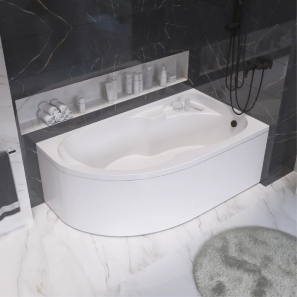 Акриловая ванна 1MarKa Diana 160x100 R белая, без каркаса Акриловая ванна 1MarKa Diana 160x100 R белая, без каркаса