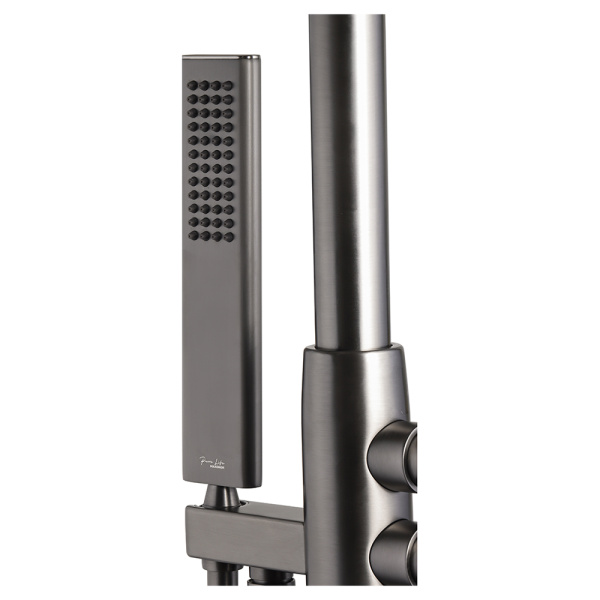 Смеситель для ванны с душем Maxonor Pure Life Genius PL3098-9 напольный, пепельный