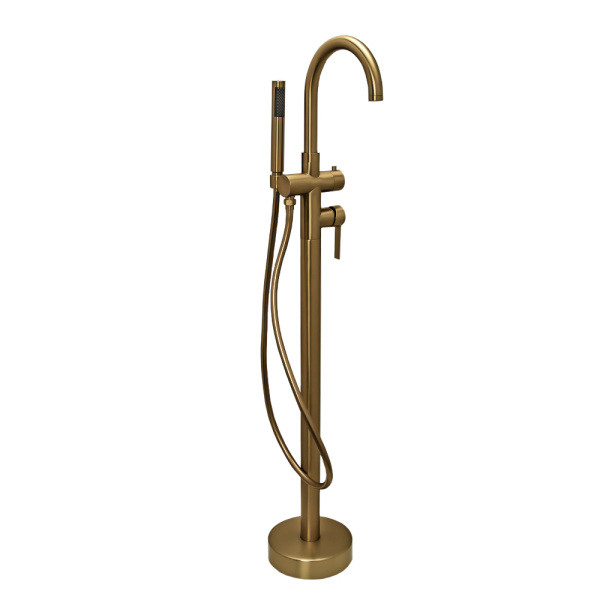 Смеситель для ванны с душем AVS Elegant напольный, брашированное золото Смеситель для ванны с душем AVS Elegant напольный, брашированное золото