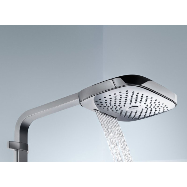 Душевая стойка Hansgrohe Raindance Select E 300 3 jet Showerpipe 27127400 хром/белый Душевая стойка Hansgrohe Raindance Select E 300 3 jet Showerpipe 27127400 хром/белый