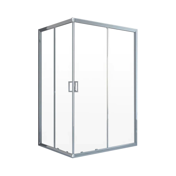 Душевой уголок Veconi Rovigo RV-10 100х80 профиль хром, стекло прозрачное
