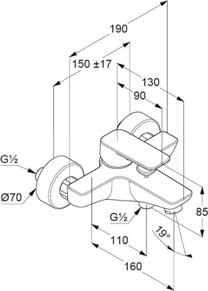 Комплект смесителей Kludi Pure&Style 403820575+406810575 хром