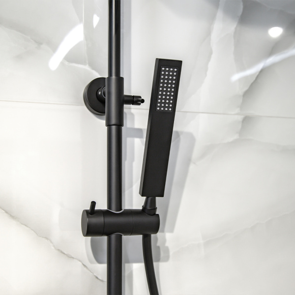 Душевая стойка AVS Cube черный матовый Душевая стойка AVS Cube черный матовый