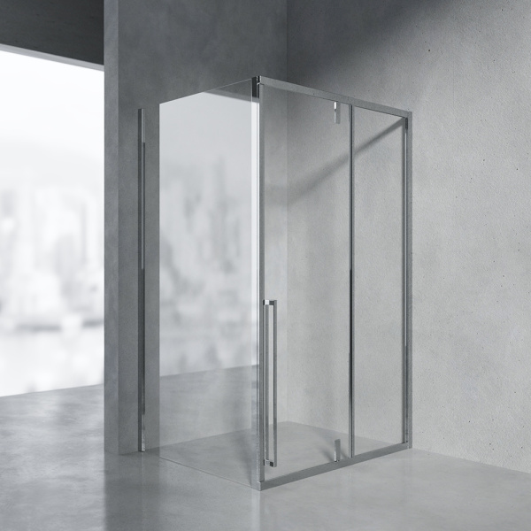 Боковая стенка AVS Акцент 90 профиль хром, стекло прозрачное Боковая стенка AVS Акцент 90 профиль хром, стекло прозрачное