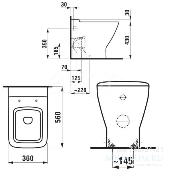Унитаз приставной Palace Laufen Унитаз приставной Palace Laufen
