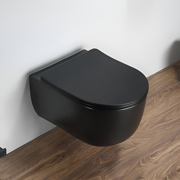 Унитаз подвесной AVS Диапазон безободковый, черный матовый Унитаз подвесной AVS Диапазон безободковый, черный матовый