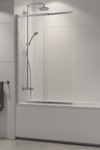 Шторка на ванну New Trendy Sensi P-0037 85 профиль хром, прозрачное стекло Шторка на ванну New Trendy Sensi P-0037 85 профиль хром, прозрачное стекло