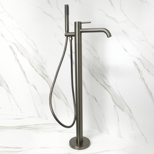 Смеситель для ванны с душем AVS Slimmer напольный, оружейная сталь Смеситель для ванны с душем AVS Slimmer напольный, оружейная сталь