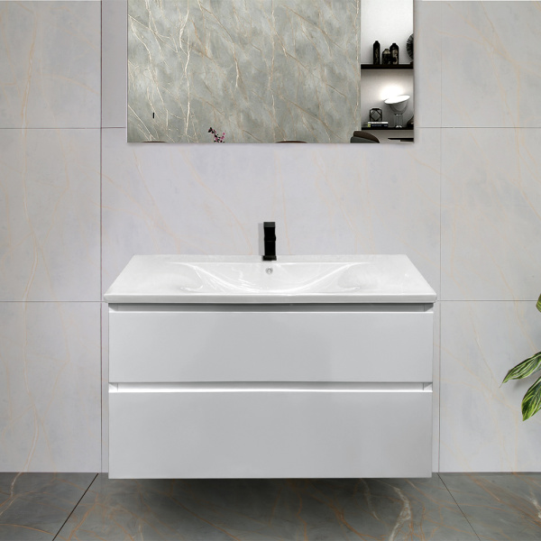 Тумба с раковиной AVS Гармония 100 белая (раковина 01 белая глянцевая) Тумба с раковиной AVS Гармония 100 белая (раковина 01 белая глянцевая)